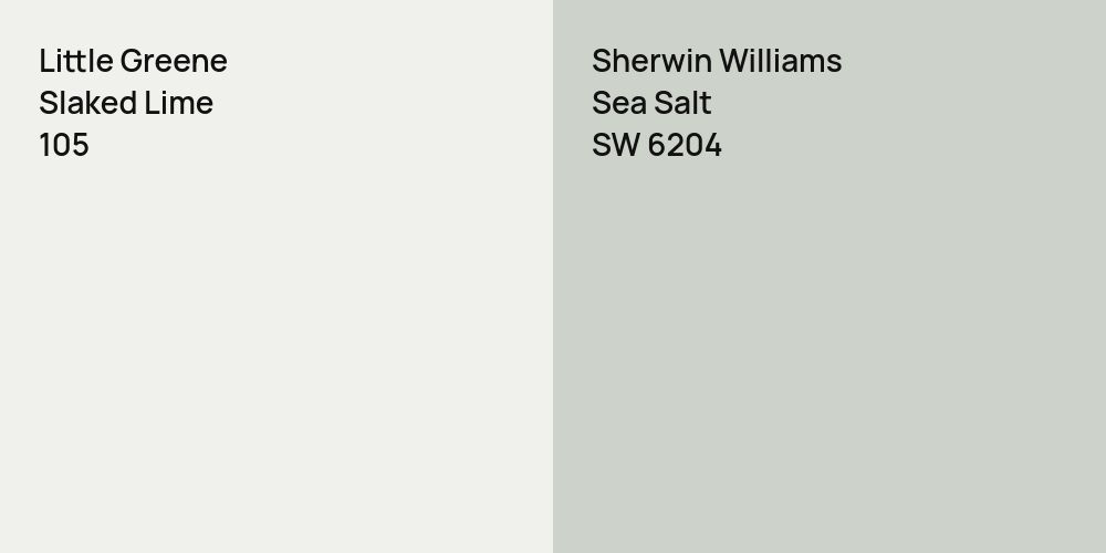 Little Greene Slaked Lime vs. Sherwin Williams Sea Salt