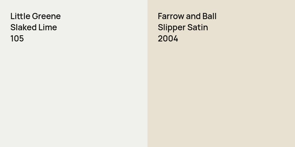 Little Greene Slaked Lime vs. Farrow and Ball Slipper Satin