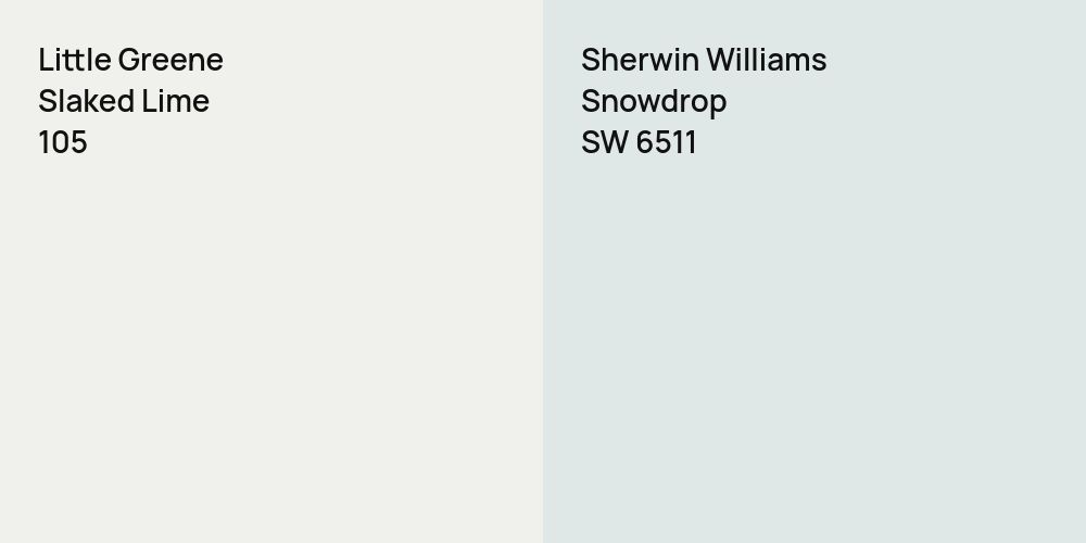 Little Greene Slaked Lime vs. Sherwin Williams Snowdrop