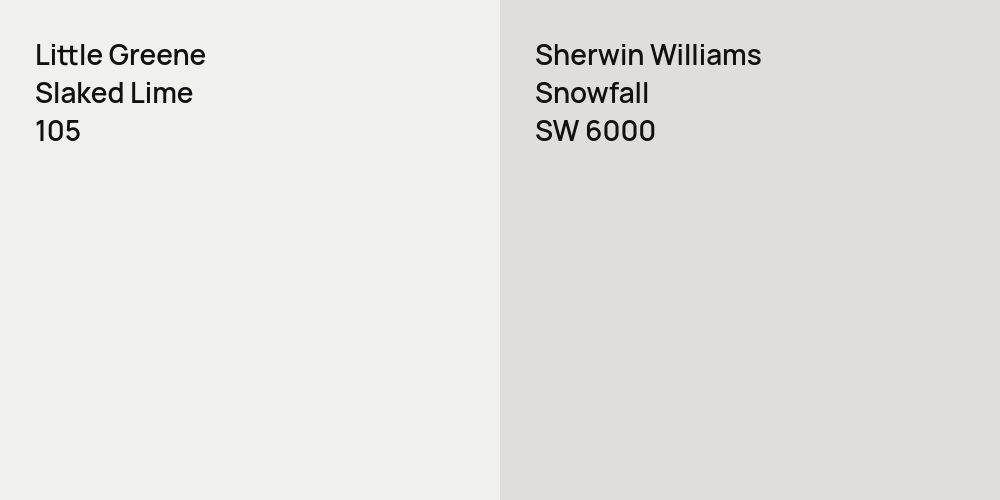 Little Greene Slaked Lime vs. Sherwin Williams Snowfall