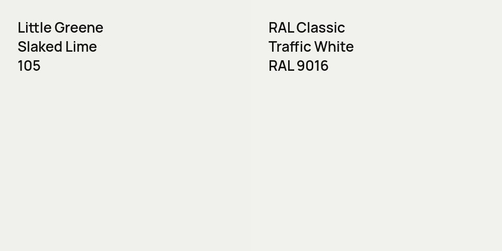 Little Greene Slaked Lime vs. RAL Classic Traffic White