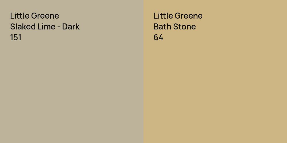 Little Greene Slaked Lime - Dark vs. Little Greene Bath Stone