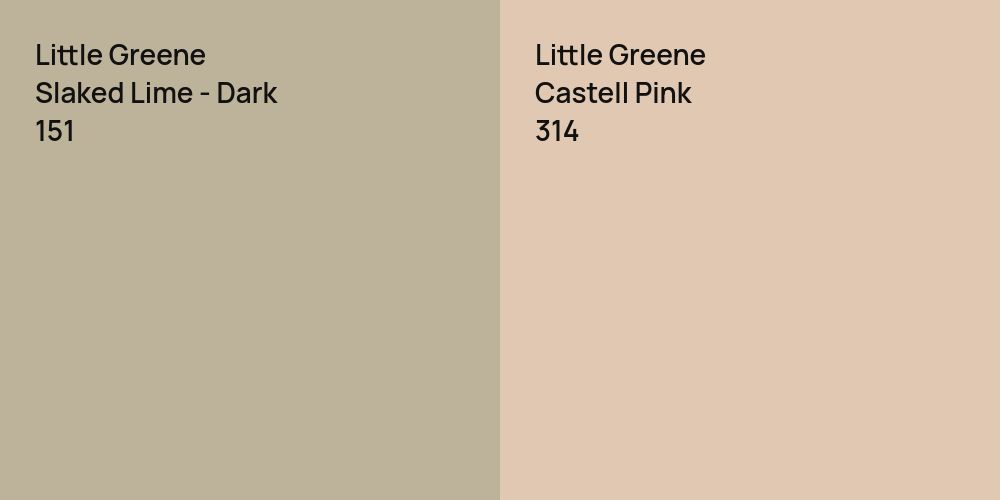 Little Greene Slaked Lime - Dark vs. Little Greene Castell Pink