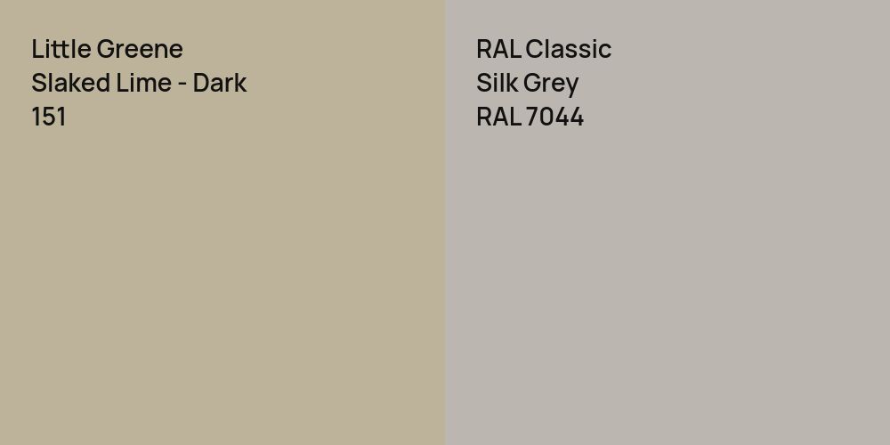 Little Greene Slaked Lime - Dark vs. RAL Classic Silk Grey