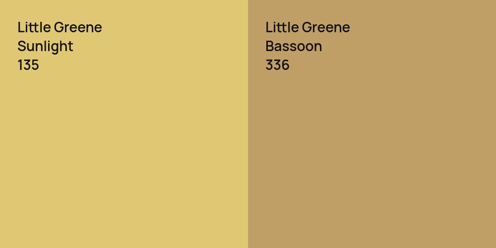 Little Greene Sunlight vs. Little Greene Bassoon