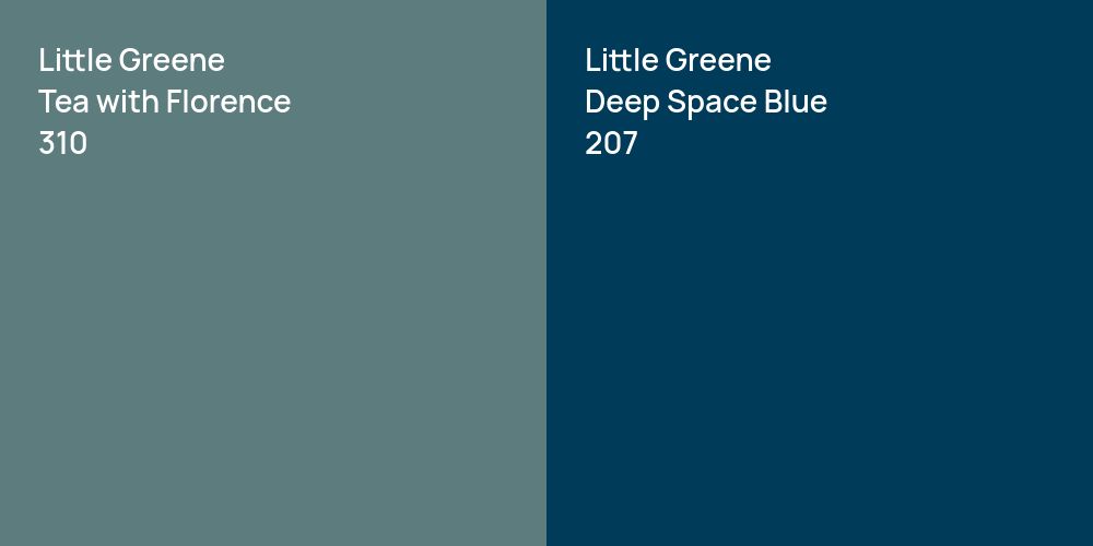 Little Greene Tea with Florence vs. Little Greene Deep Space Blue