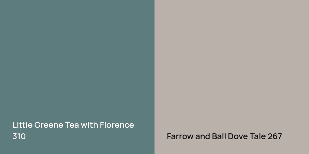 Little Greene Tea with Florence vs. Farrow and Ball Dove Tale