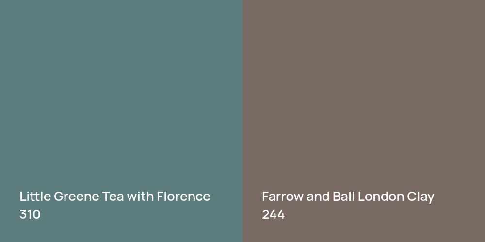 Little Greene Tea with Florence vs. Farrow and Ball London Clay