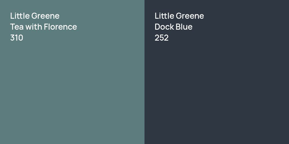 Little Greene Tea with Florence vs. Little Greene Dock Blue