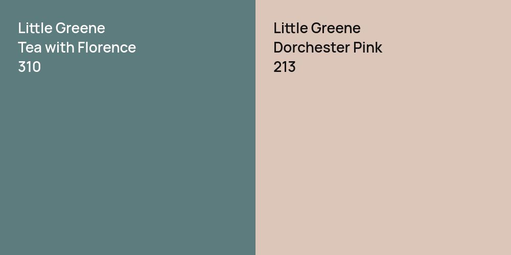 Little Greene Tea with Florence vs. Little Greene Dorchester Pink