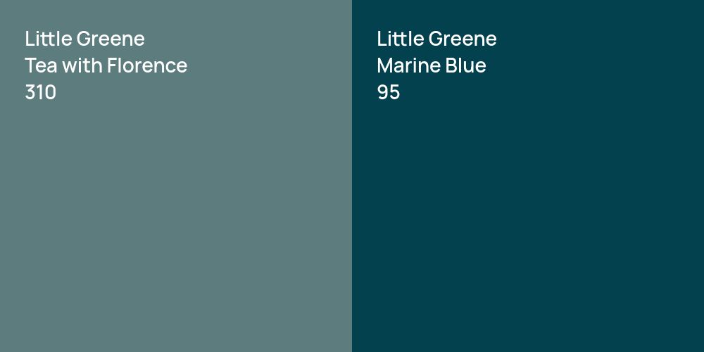 Little Greene Tea with Florence vs. Little Greene Marine Blue