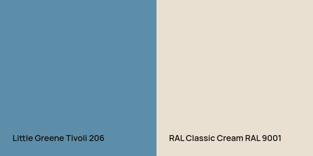 Little Greene Tivoli vs. RAL Classic  Cream