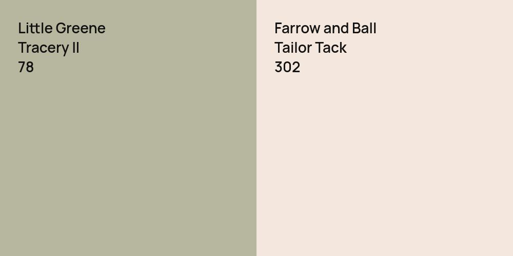 Little Greene Tracery II vs. Farrow and Ball Tailor Tack