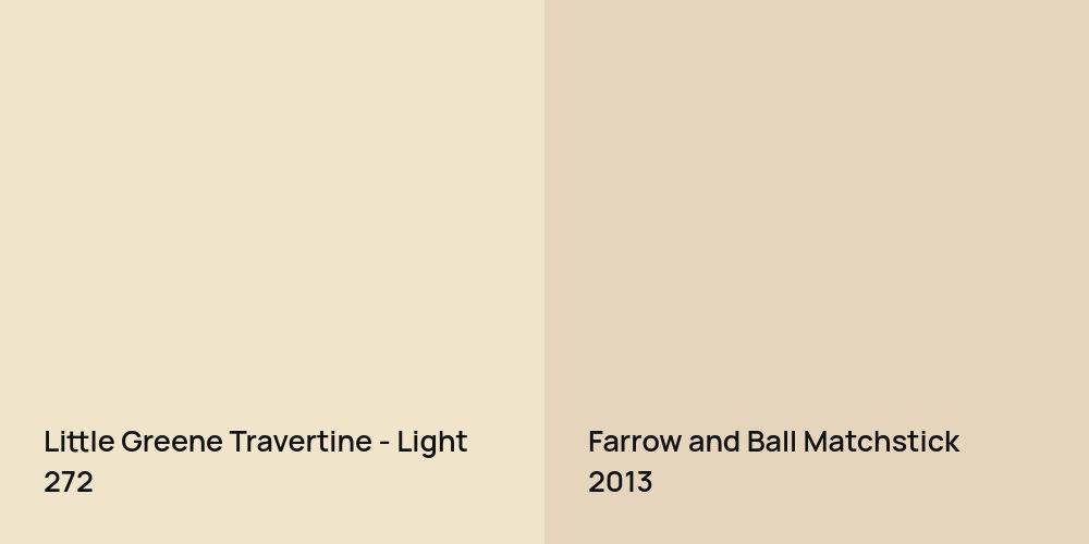 Little Greene Travertine - Light vs. Farrow and Ball Matchstick