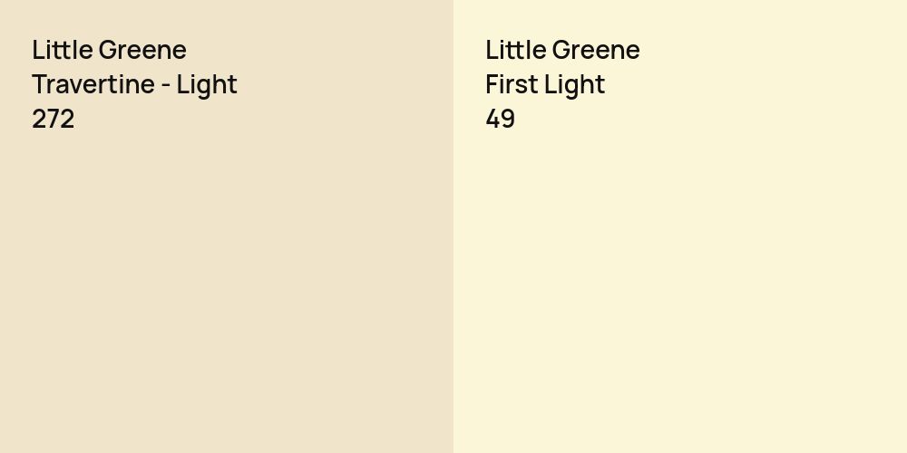 Little Greene Travertine - Light vs. Little Greene First Light