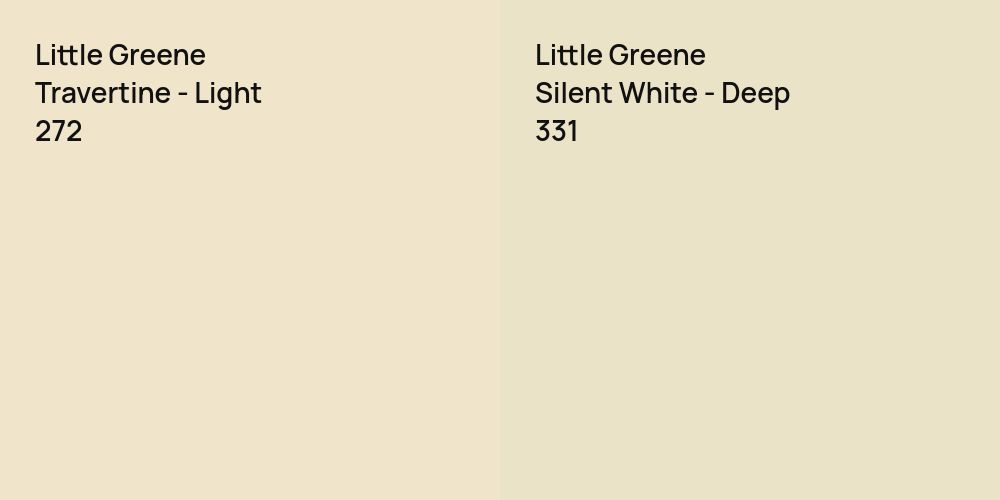 Little Greene Travertine - Light vs. Little Greene Silent White - Deep