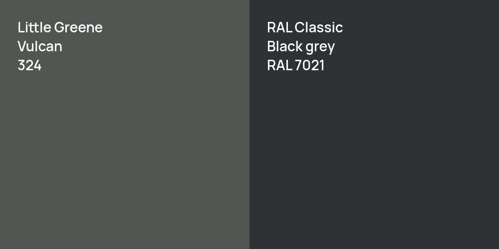 Little Greene Vulcan vs. RAL Classic  Black grey