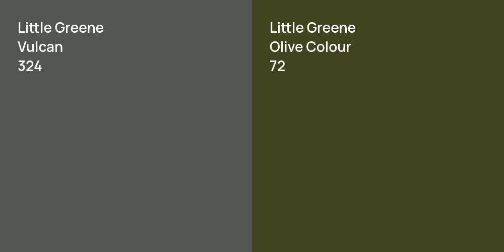 Little Greene Vulcan vs. Little Greene Olive Colour