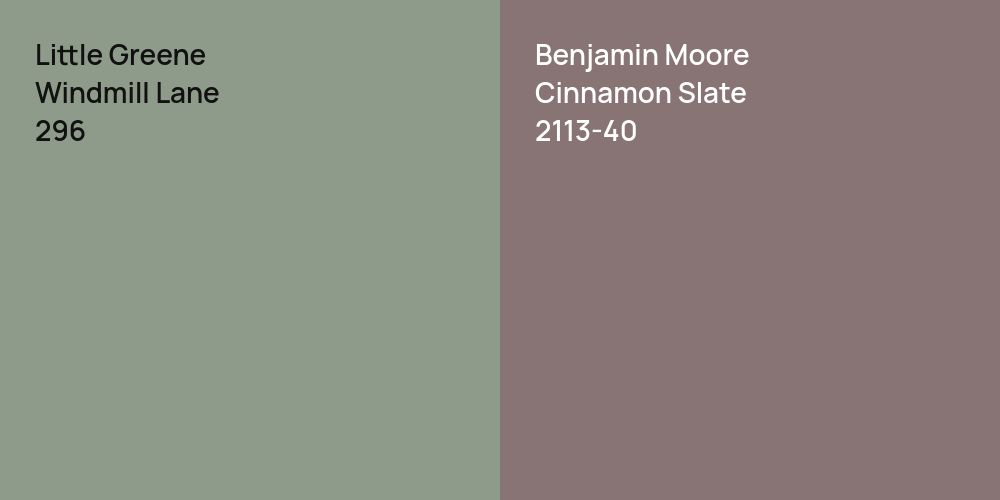 Little Greene Windmill Lane vs. Benjamin Moore Cinnamon Slate