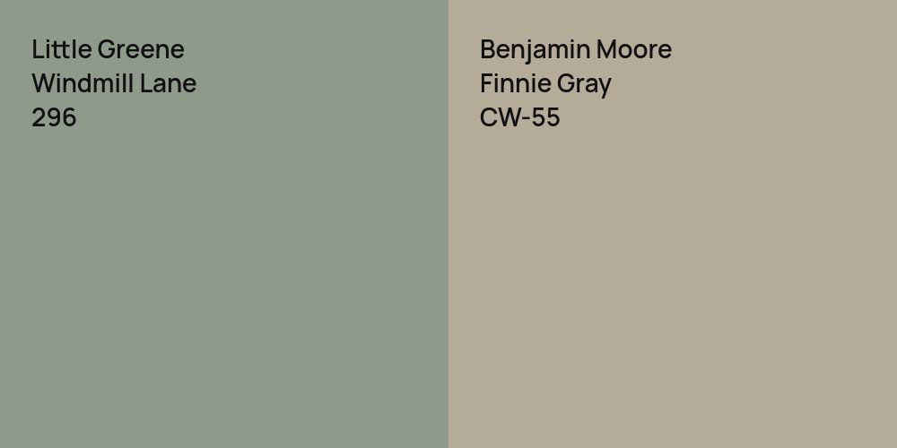 Little Greene Windmill Lane vs. Benjamin Moore Finnie Gray