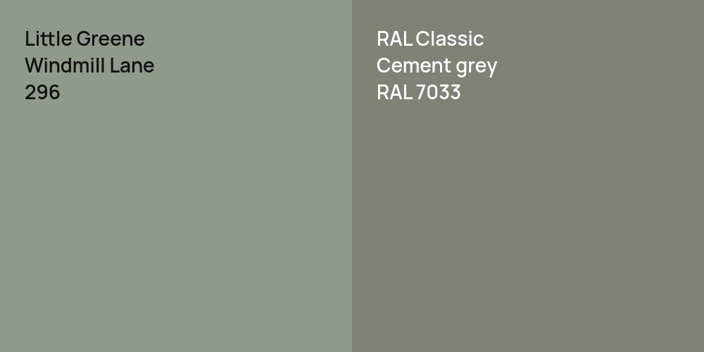 Little Greene Windmill Lane vs. RAL Classic  Cement grey