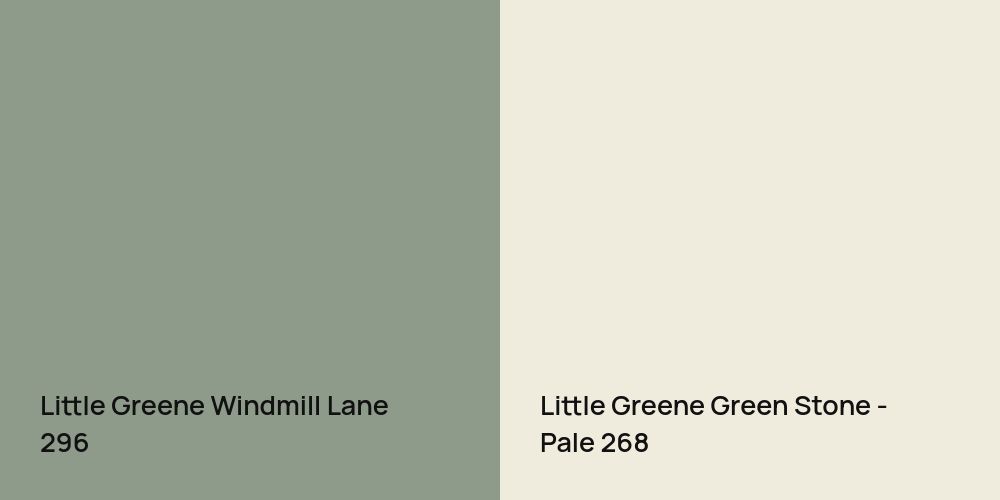 Little Greene Windmill Lane vs. Little Greene Green Stone - Pale