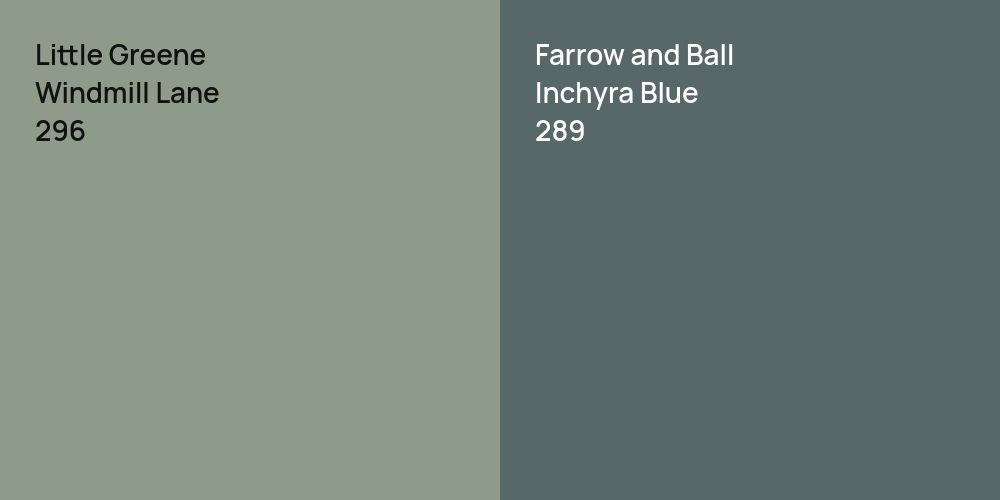 Little Greene Windmill Lane vs. Farrow and Ball Inchyra Blue