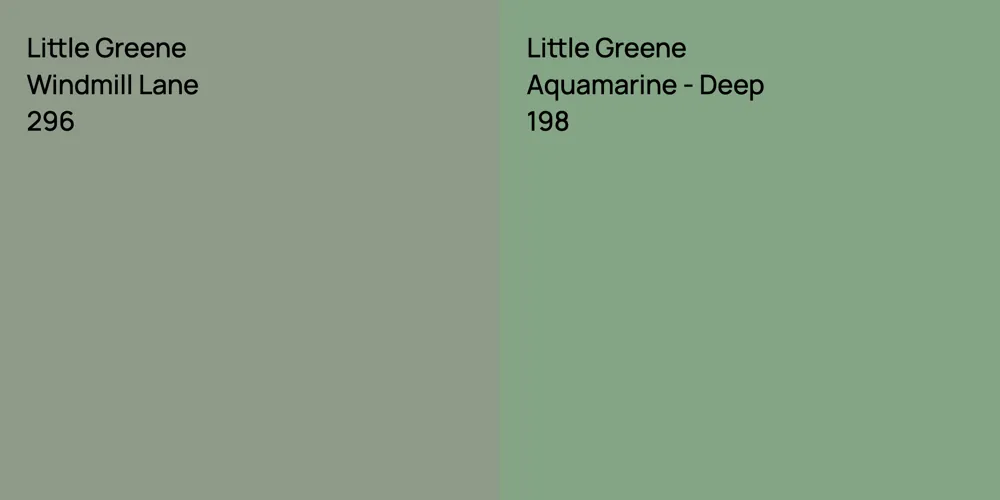 Little Greene Windmill Lane vs. Little Greene Aquamarine - Deep