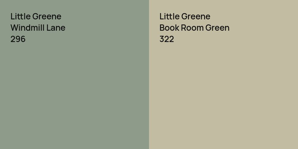 Little Greene Windmill Lane vs. Little Greene Book Room Green