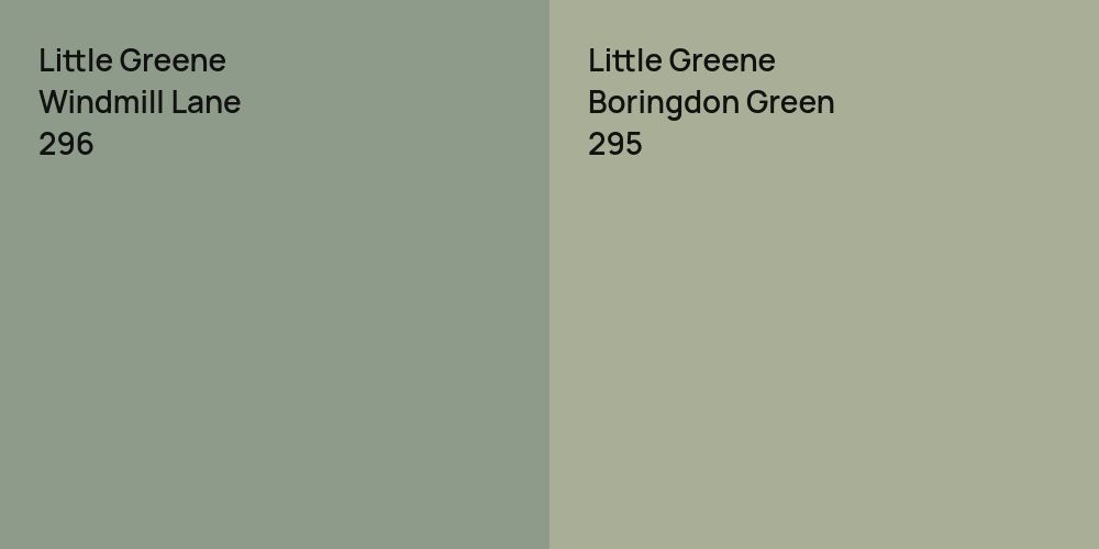 Little Greene Windmill Lane vs. Little Greene Boringdon Green