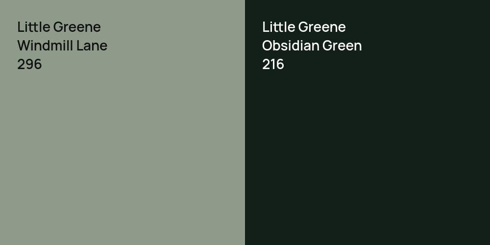 Little Greene Windmill Lane vs. Little Greene Obsidian Green