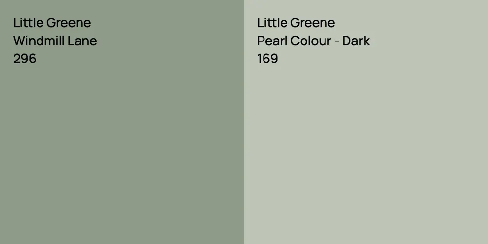 Little Greene Windmill Lane vs. Little Greene Pearl Colour - Dark