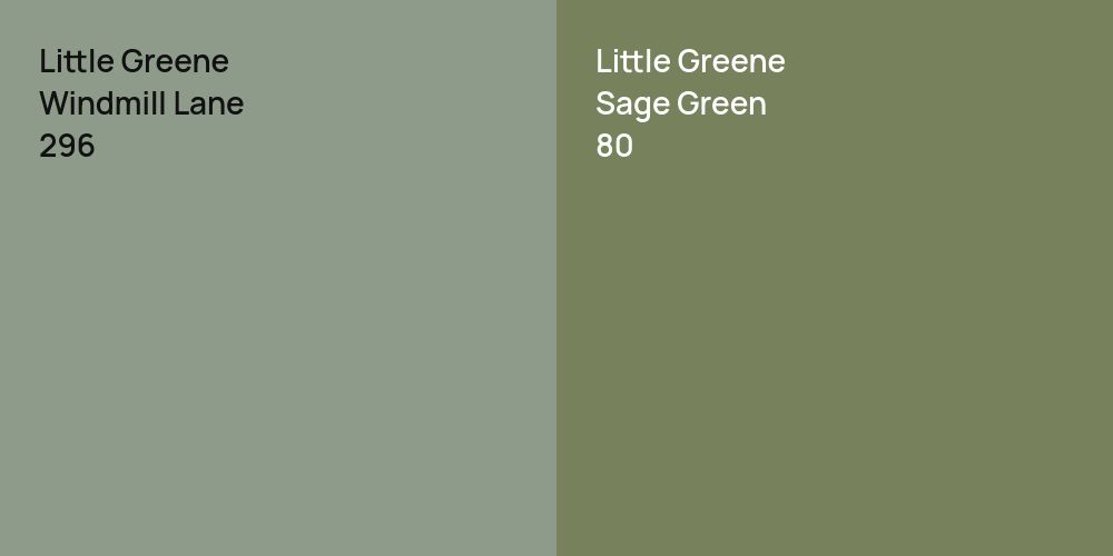 Little Greene Windmill Lane vs. Little Greene Sage Green