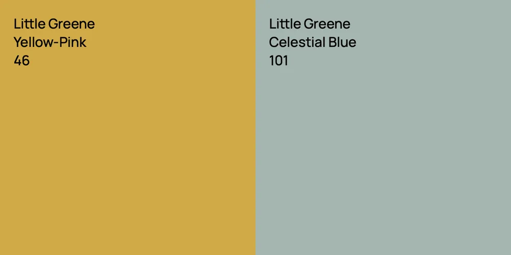 Little Greene Yellow-Pink vs. Little Greene Celestial Blue comparison