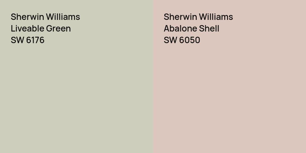 Sherwin Williams Liveable Green vs. Sherwin Williams Abalone Shell