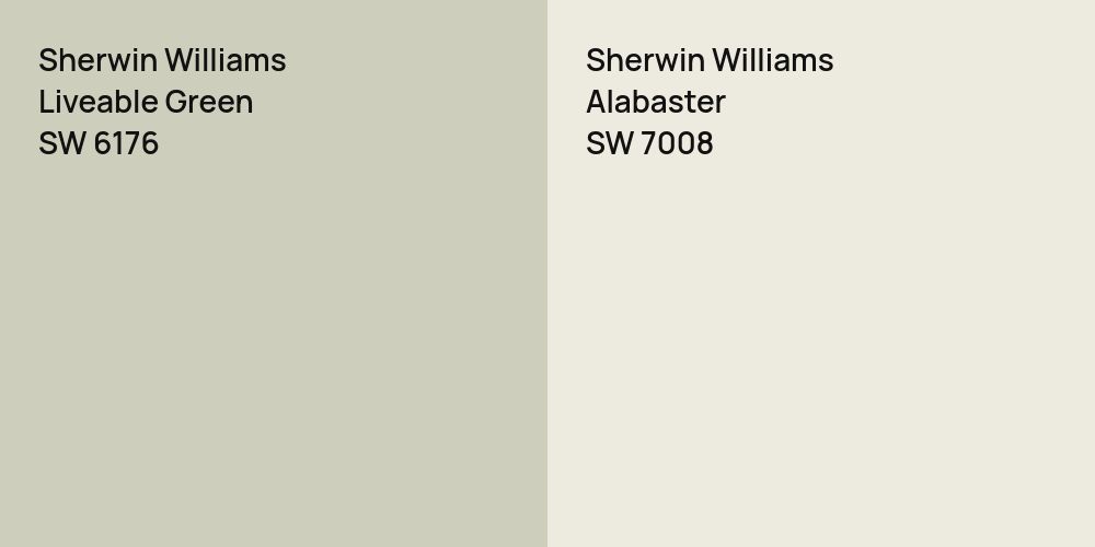 Sherwin Williams Liveable Green vs. Sherwin Williams Alabaster