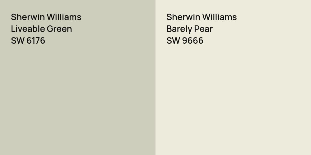 Sherwin Williams Liveable Green vs. Sherwin Williams Barely Pear