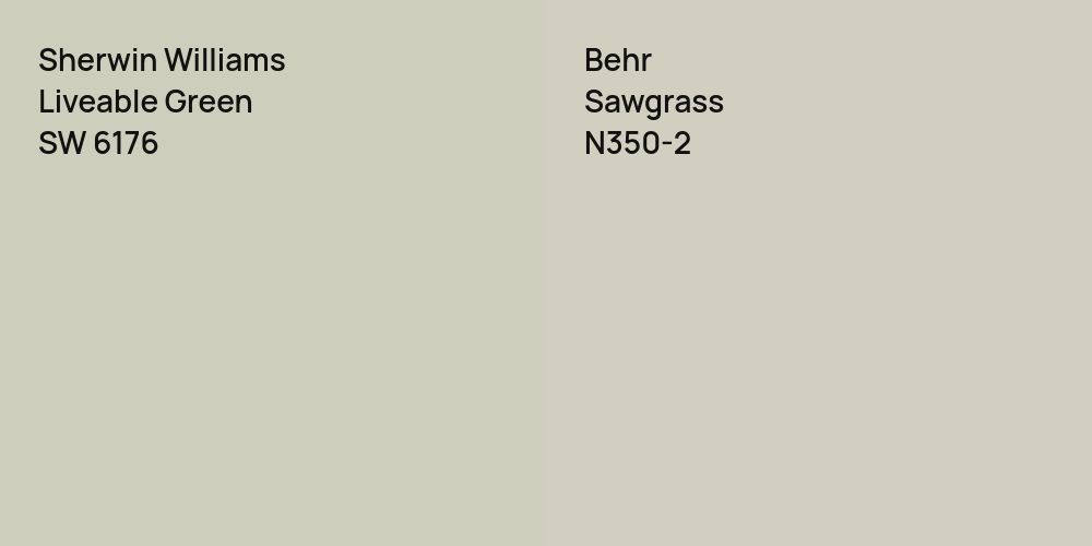 Sherwin Williams Liveable Green vs. Behr Sawgrass