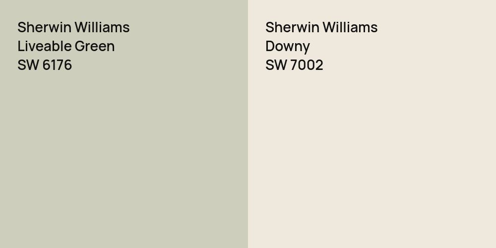 Sherwin Williams Liveable Green vs. Sherwin Williams Downy