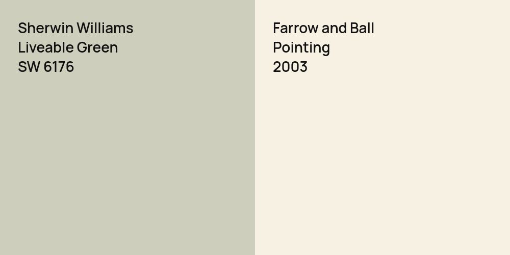 Sherwin Williams Liveable Green vs. Farrow and Ball Pointing