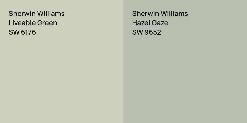 Sherwin Williams Liveable Green vs. Sherwin Williams Hazel Gaze