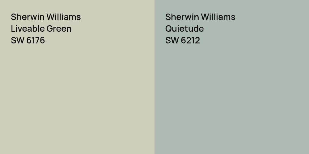 Sherwin Williams Liveable Green vs. Sherwin Williams Quietude