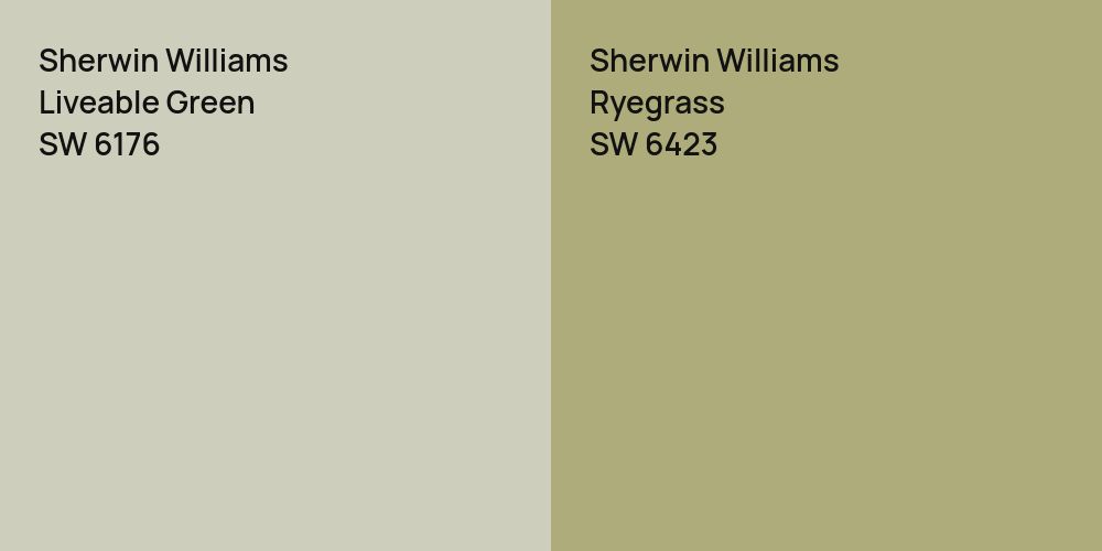 Sherwin Williams Liveable Green vs. Sherwin Williams Ryegrass