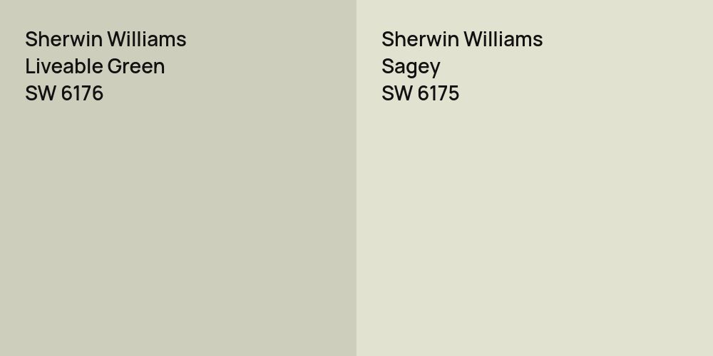 Sherwin Williams Liveable Green vs. Sherwin Williams Sagey