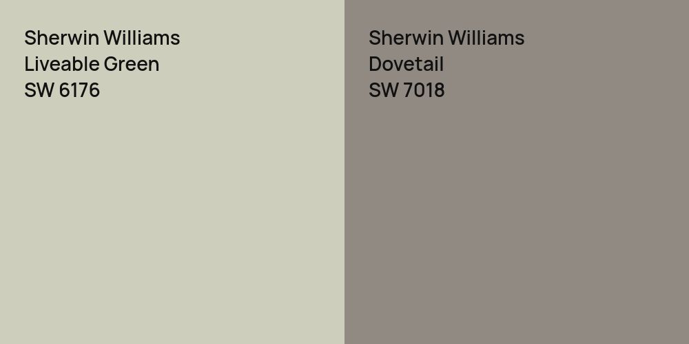 Sherwin Williams Liveable Green vs. Sherwin Williams Dovetail