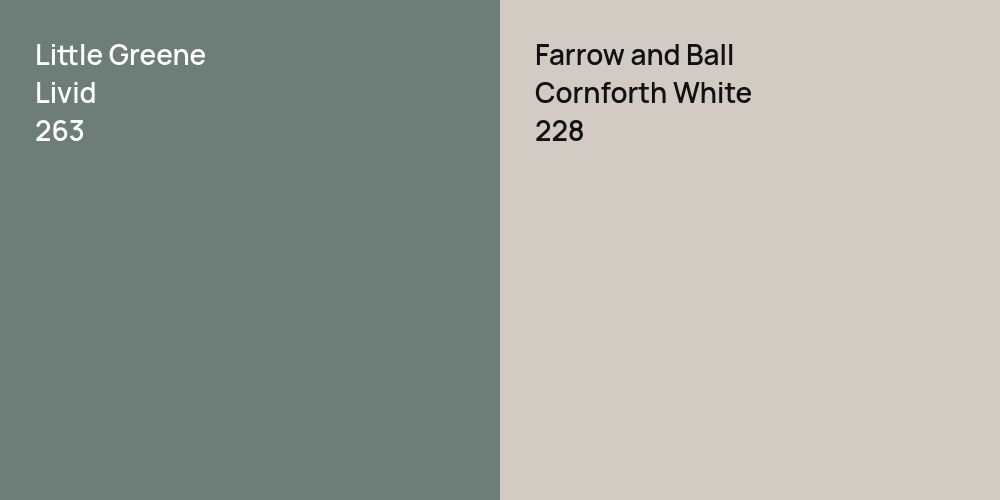 Little Greene Livid vs. Farrow and Ball Cornforth White