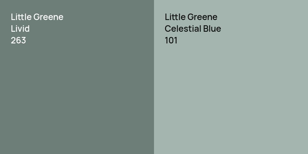 Little Greene Livid vs. Little Greene Celestial Blue