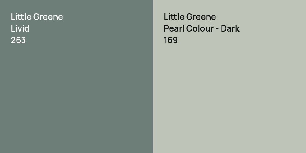 Little Greene Livid vs. Little Greene Pearl Colour - Dark