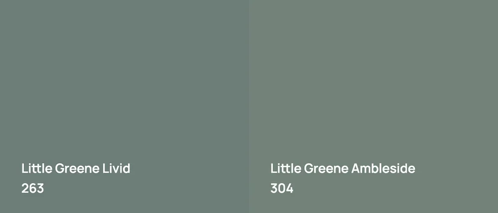 Little Greene Livid 263 vs Little Greene Ambleside 304