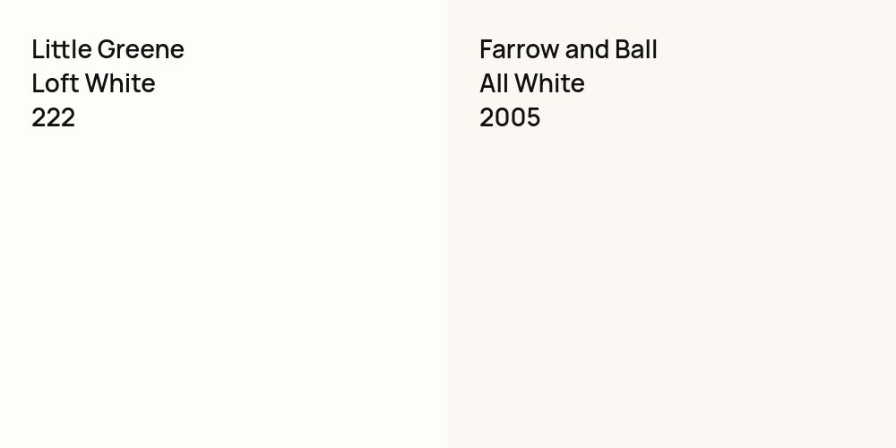 Little Greene Loft White vs. Farrow and Ball All White